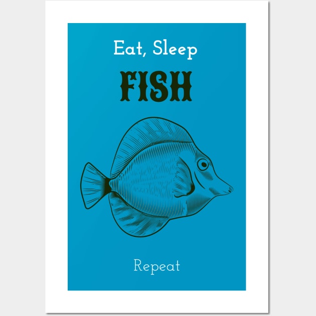 Eat, Sleep, Fish, Repeat Fishing Wall Art by VOIX Designs